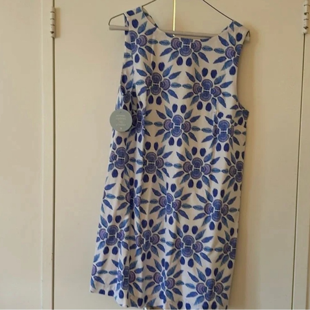 Hill House The Charlie Dress Blue Shell Mosaic Cotton